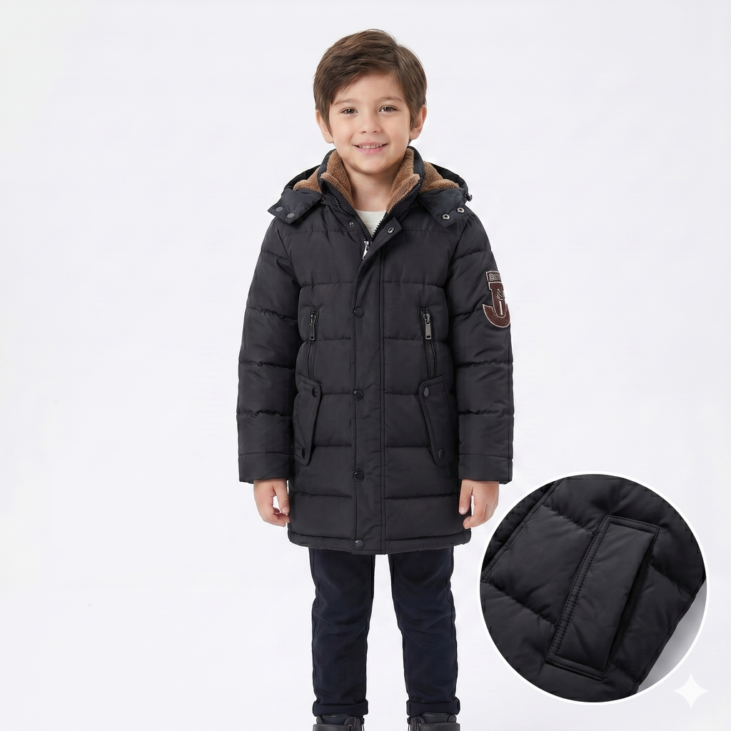 Parka Garçon Doudoune Longue Imperméable – Duvet, 7 à 14 Ans