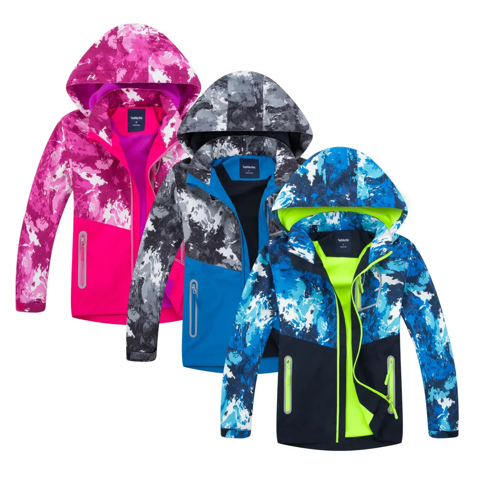 Parka Enfant Imperméable Coupe-Vent – Capuche, 3 à 12 Ans