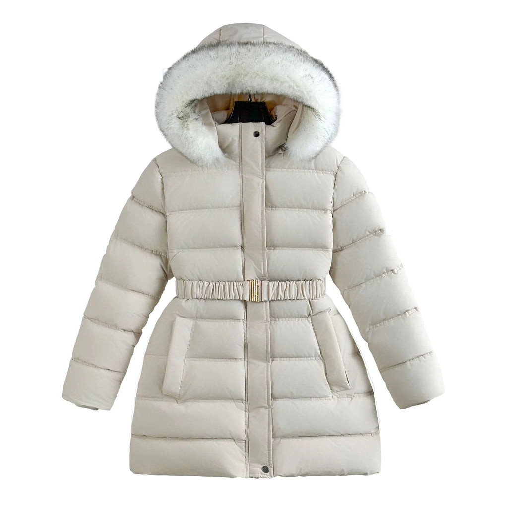 Parka Fille Chaude Matelassée – Coupe-Vent, 5 à 12 Ans