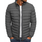 Doudoune parkas homme gris foncé avec zipper et col montant, parfait pour l’hiver