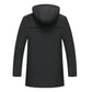 Veste longue parka homme noire à capuche et manches longues, style casual et chaud