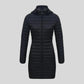 Veste longue noire à capuche pour femme parka chaude femme en tissu extérieur déperlant