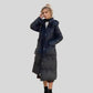 Parka chaude femme hiver en longline noir avec doublure épaisse et coupe féminine pluie légère