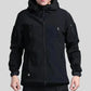 Veste softshell noire pour homme avec poches zippées, parka chaude homme, tissu extérieur durable