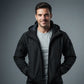 Parka chaude homme en tissu extérieur avec doublure matelassée et poches zippées
