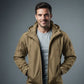 Parka chaude homme en softshell avec doublure matelassée, tissu extérieur résistant