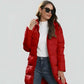 Parka chaude femme imperméable avec isolation thermique, longue, rouge, capuche, mode
