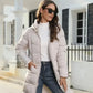 Parka chaude femme imperméable avec isolation thermique, longue beige à capuche