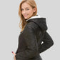 Parka femme chaude avec doublure matelassée, tissu extérieur déperlant, style élégant
