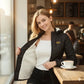 Femme en parka femme chaude avec doublure matelassée et tissu extérieur déperlant
