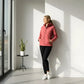 Veste softshell femme imperméable en rouge doux pour parka femme imperméable