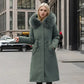 Parka femmes hiver longue en tissu extérieur déperlant avec doublure épaisse et capuche en fourrure