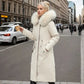 Parka femmes hiver long avec tissu extérieur déperlant et doublure épaisse, fourrure