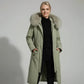 Parka femmes hiver longue avec tissu extérieur déperlant et doublure épaisse, capuche en fourrure