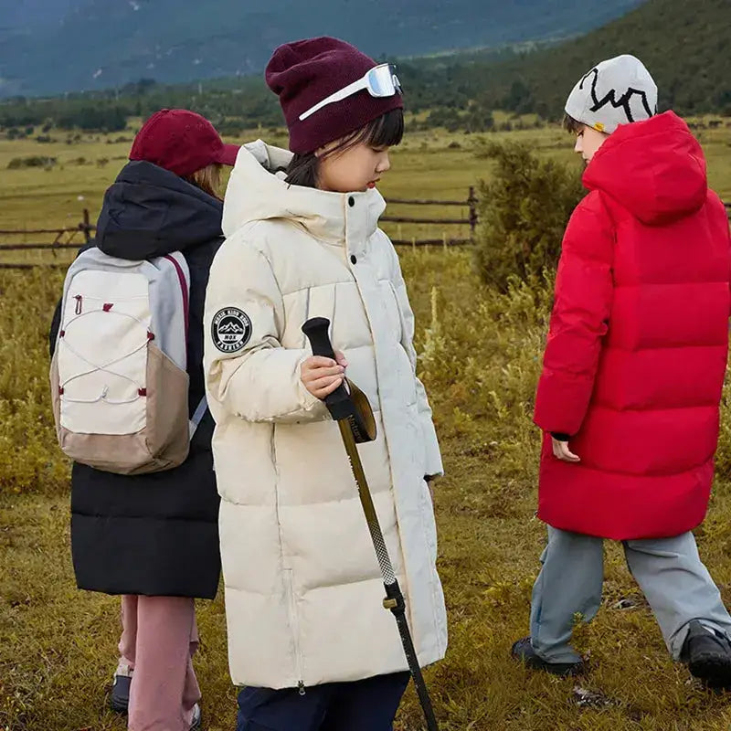 Parka fille 10 ans manteau enfant long à capuche pour sorties scolaires en diverses couleurs