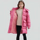 Parka fille 12 ans avec manteau enfant rose, pull crème et leggings pour activités extérieures
