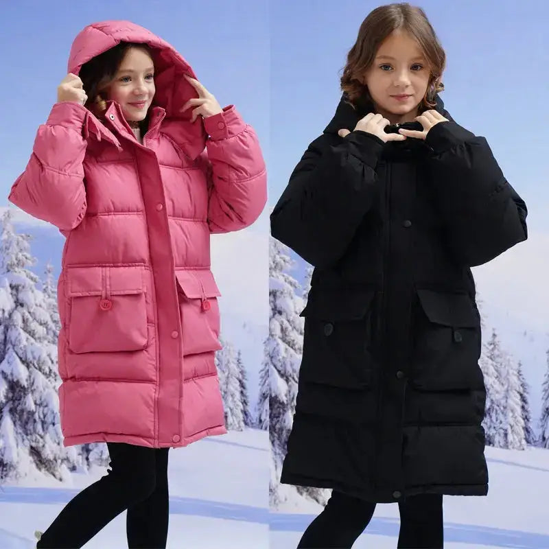 Parka fille 12 ans, manteau enfant pour activités extérieures en hiver, filles en capuchon long