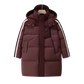 Parka fille 14 ans, manteau ado long avec capuche, blanc rayures, style tendance