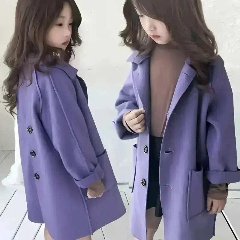 Parka fille 8 ans avec capuche couleur violet – La Frimousse pour un style tendance et pratique.