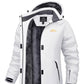 Parka hiver femme en tissu extérieur déperlant avec capuche réglable et doublure en fausse fourrure noire