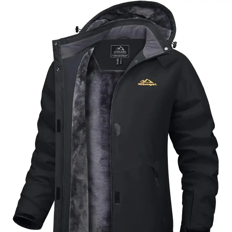 Parka hiver femme homme, tissu extérieur déperlant, capuche réglable, veste imperméable et isolante