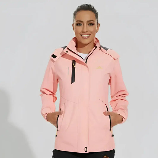 Parka hiver femme en tissu extérieur déperlant avec capuche réglable et fermeture noire
