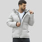 Parka hiver homme avec doublure matelassée et tissu extérieur déperlant en gris clair