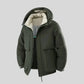 Parka homme veste d’hiver avec doublure intérieure et capuche réglable, vert foncé