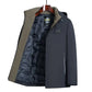 Parka homme hiver en tissu extérieur déperlant avec fausse fourrure et doublure quiltée
