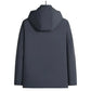 Parka homme hiver avec tissu extérieur déperlant, fausse fourrure et capuche bleue