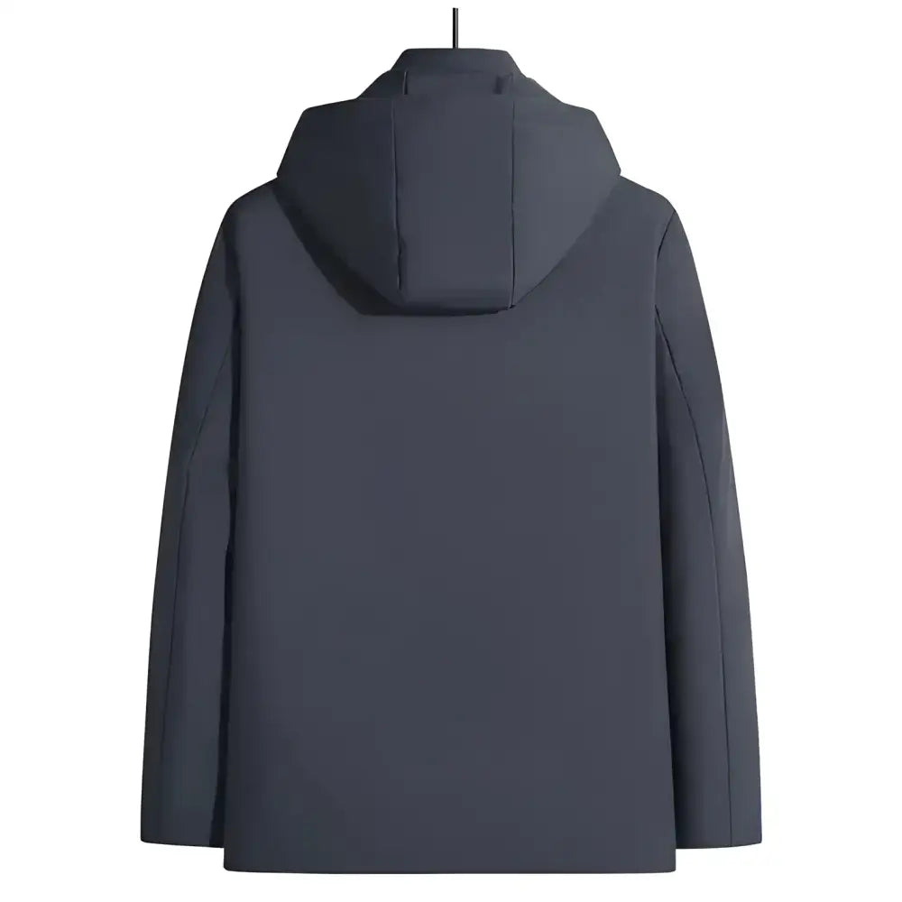 Parka homme hiver avec tissu extérieur déperlant, fausse fourrure et capuche bleue