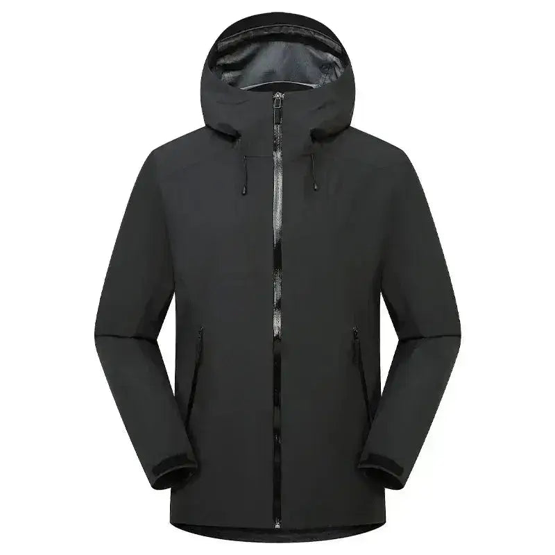 Parka homme imperméable avec capuche, poches zippées et poignets ajustables