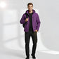 Parka homme imperméable avec veste à capuche violette et pantalon cargo noir