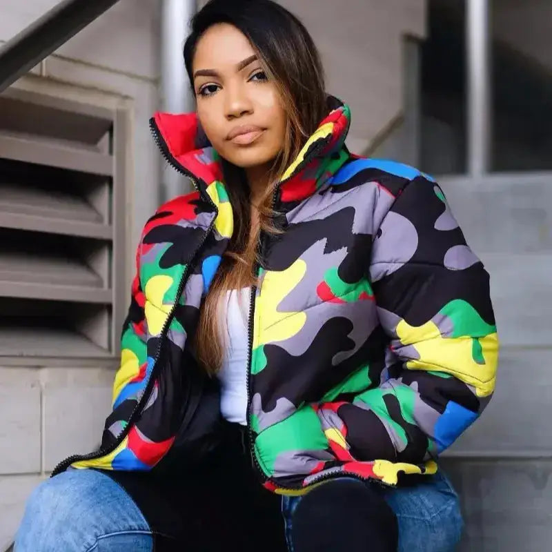 Parka imperméable femme avec veste colorée camouflage pour un style tendance et imperméable