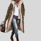 Parka imperméable fourrée femme avec long olive green puffer coat et doublure fourrée
