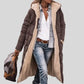 Parka imperméable fourrée femme avec capuche, longue, marron, doublure fourrée