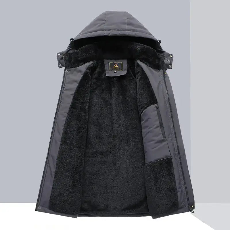 Parka imperméable homme avec doublure légère et capuche, idéal pour usage quotidien