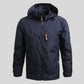 Parka K-way Homme veste homme tissu imperméable avec capuche réglable et poches zippées