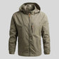 Parka K-Way Homme veste homme à capuche réglable en tissu imperméable olive verte
