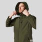 Parka K-Way Homme en tissu imperméable avec capuche réglable et poches latérales