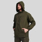 Parka K-Way Homme veste homme en tissu imperméable avec capuche réglable et poches zippées