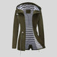 Parka kaki femme avec capuche olive vert et doublure rayée, cordons ajustables