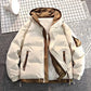 Parka kaki pour homme avec doublure intérieure, capuche réglable et poches zippées