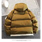 Parka kaki pour homme avec doublure intérieure, capuche réglable, veste jaune moutarde
