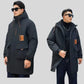 Parka longue homme noire avec doublure intérieure légère et grandes poches
