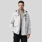 Veste homme léger gris avec poches, parka militaire homme, tissu extérieur déperlant