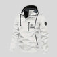 Parka militaire homme blanc avec tissu extérieur déperlant pour usage quotidien