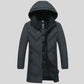 Parka noir homme en matière extérieure déperlante avec doublure intérieure légère