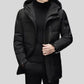 Parka noir pour homme avec tissu extérieur déperlant et doublure intérieure chaude
