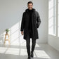 Parka noir pour homme avec tissu extérieur déperlant et doublure intérieure chaude